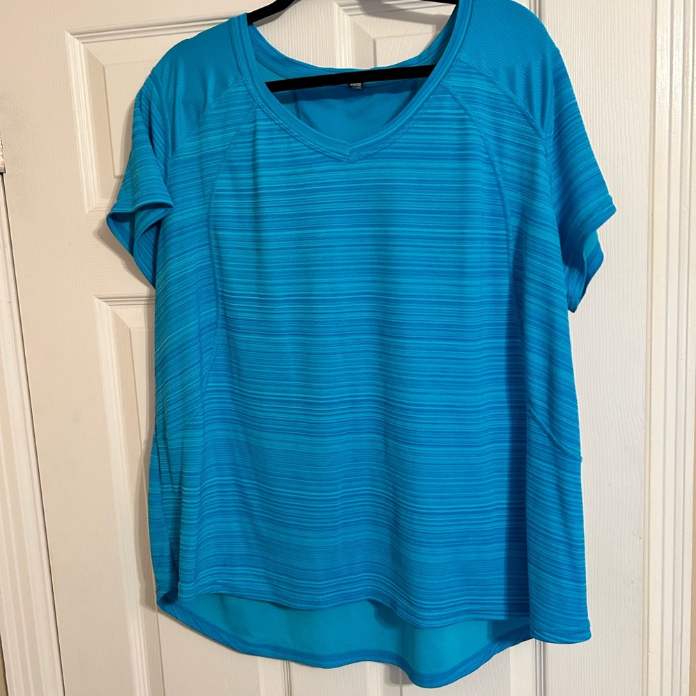 Women's Plus Blue V-Neck Top